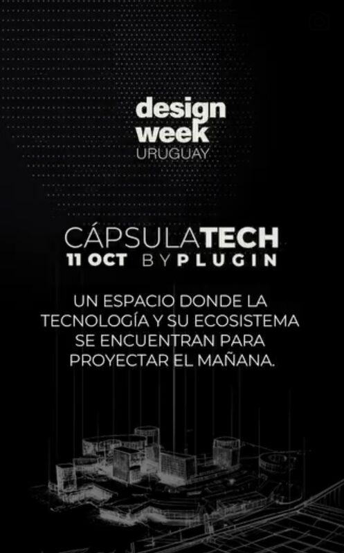 Flyer de Cápsula Tech · Design Week Uruguay